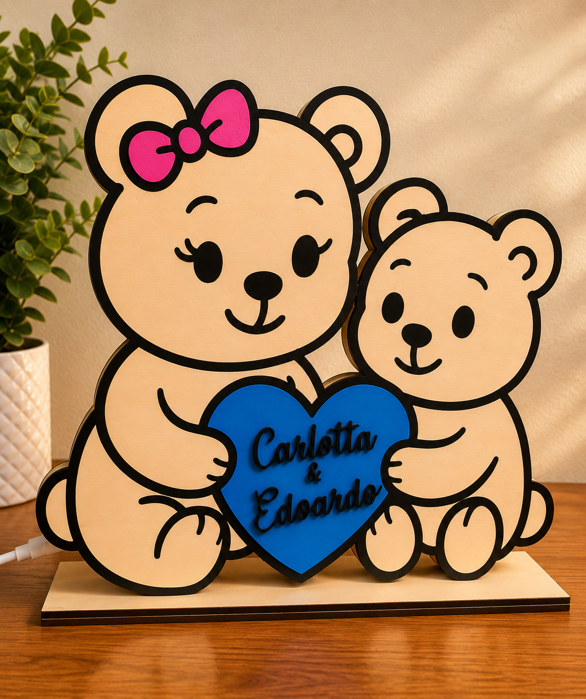Lampada led orsetti con cuore